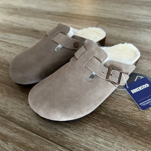 BIRKENSTOCK Boston Shearling Taupe Clogs size 7 7.5 8 8.5 9 9.5 38 39 40 Women’s - Picture 6 of 7